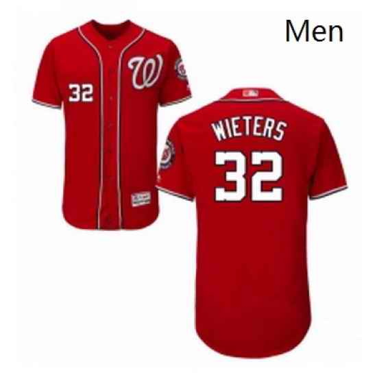 Mens Majestic Washington Nationals 32 Matt Wieters Red Flexbase Authentic Collection MLB Jersey